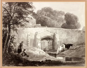 جسر باراس (ألوان مائية (غسيل) على ورق (على البطاقة)) بواسطة توماس مايلز ريتشاردسون